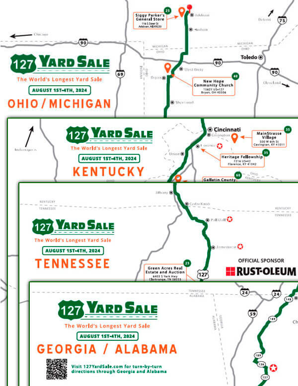 127 Yard Sale Route Map All States