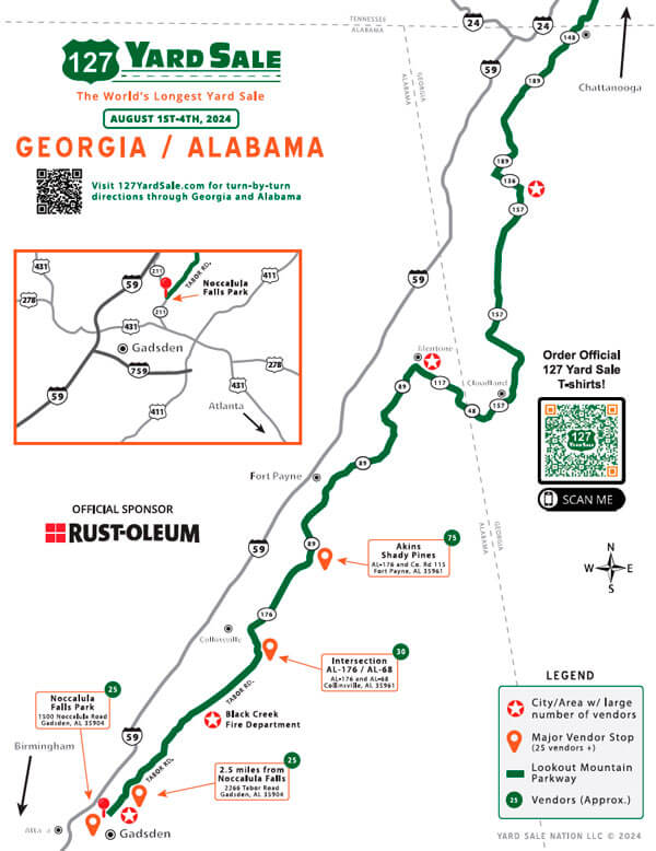 127 Yard Sale Route Map Georgia Alabama