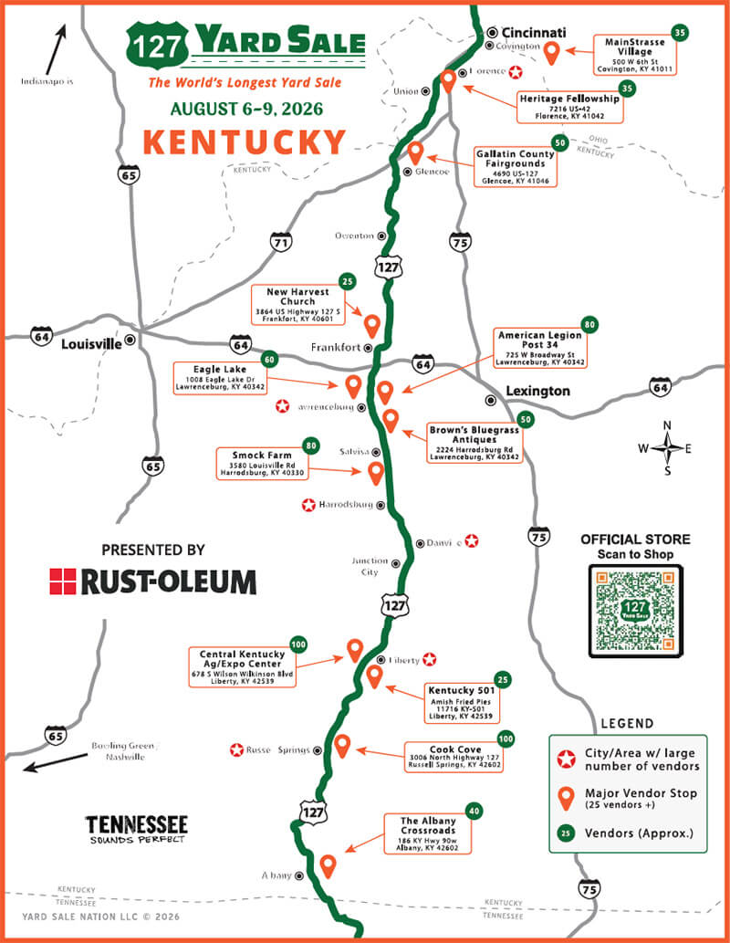 127 Yard Sale Route Map Kentucky