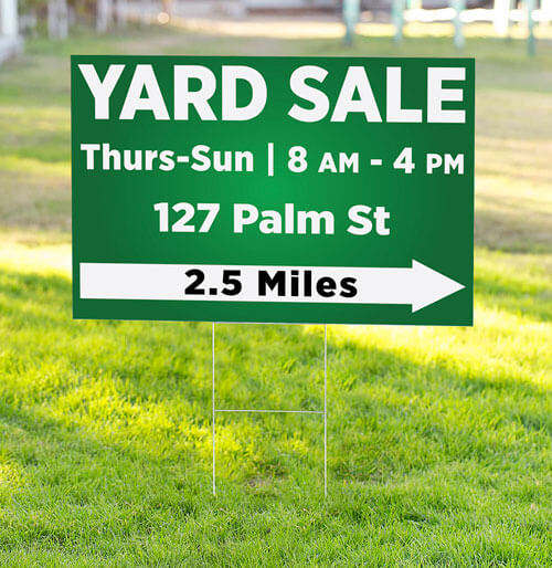 127 Yard Sale Sign Mockup
